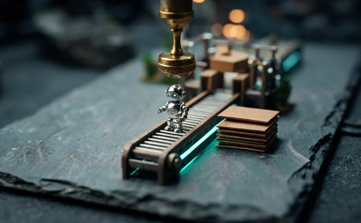 Miniatuur diorama-illustratie bij artikel 'Eerste officiële AI Act-norm is er: wat EN 18286 regelt en wat niet'