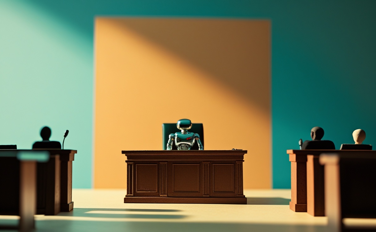 Miniatuur diorama-illustratie bij artikel 'AI-advocaat wint eerste rechtszaak ooit: kan jij dit ook in Nederland?'