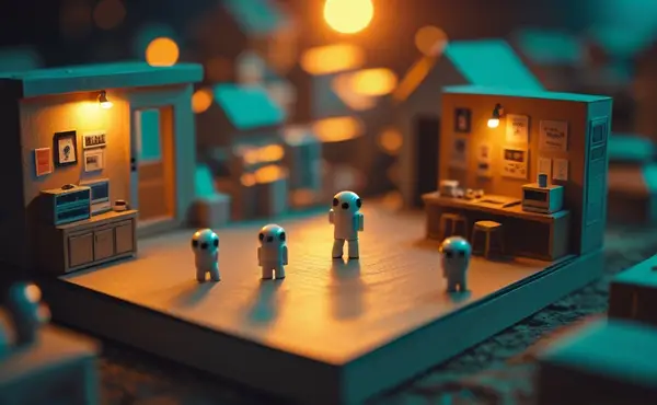 Miniatuur diorama-illustratie bij artikel 'AI-agents in 2026: wat zijn ze en wat kun je er echt mee?'