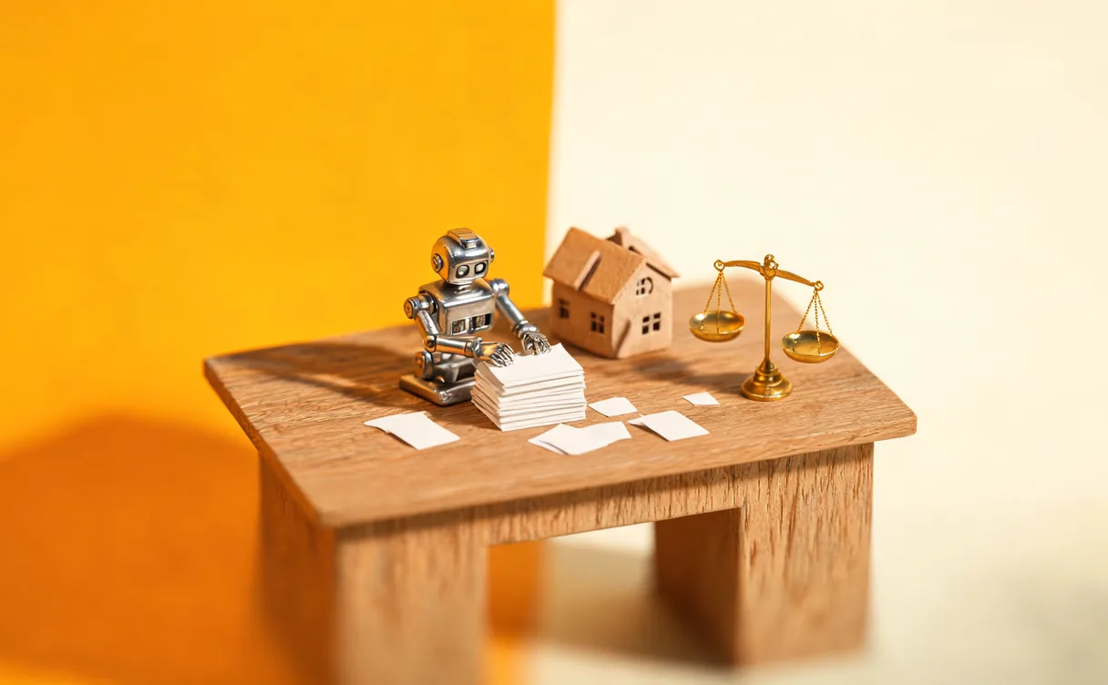 Miniatuur diorama-illustratie bij artikel 'AI-agents keuren in de VS hypotheken goed: mag dat ook hier?'