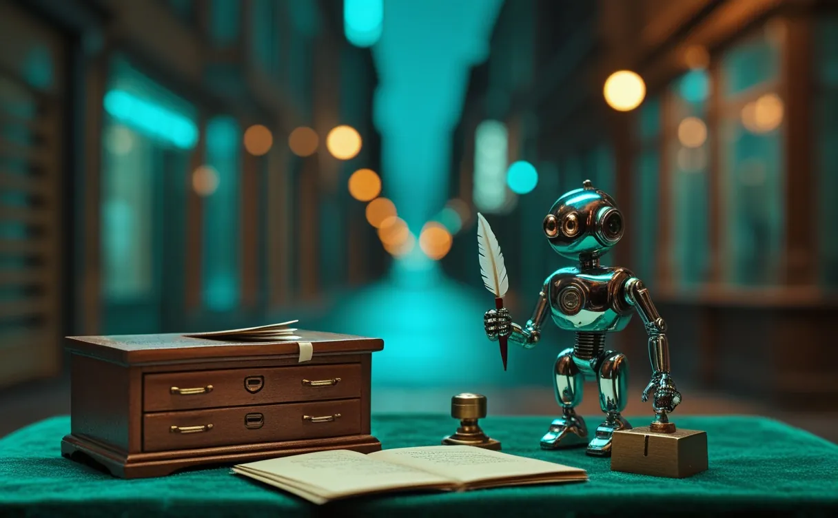 Miniatuur diorama-illustratie bij artikel 'Mag je AI gebruiken voor je scriptie? De regels in 2026 op een rij'