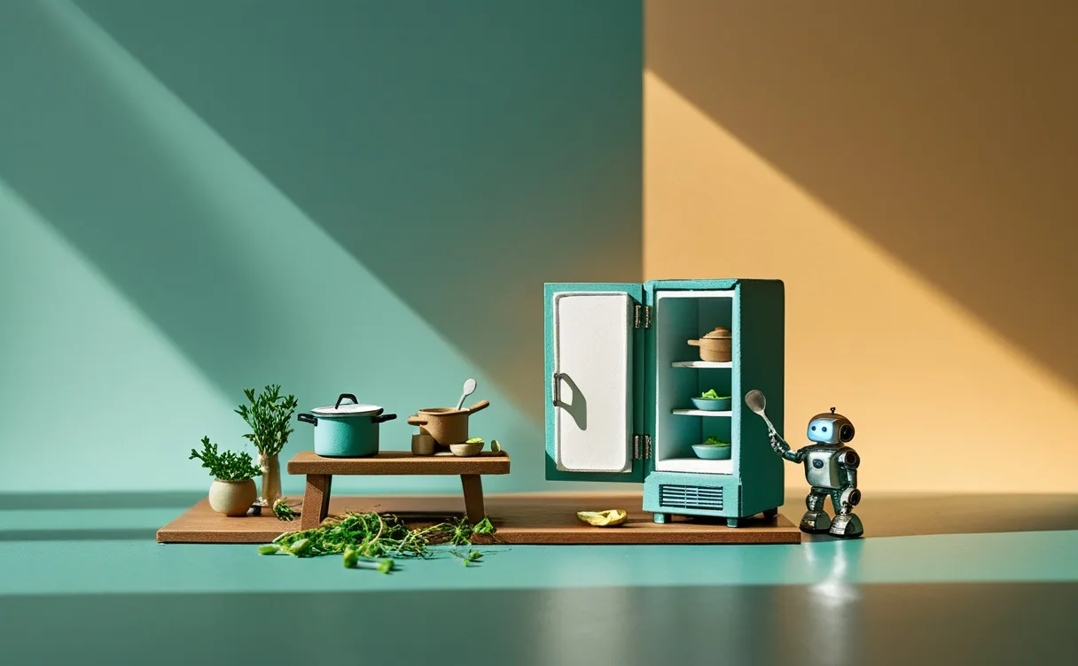 Miniatuur diorama-illustratie bij artikel 'Wat eten we vandaag? Zo verzint AI een recept uit je koelkast'
