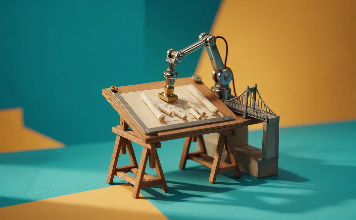 Miniatuur diorama-illustratie bij artikel 'Arcadis investeert in AI-platform Nomic om bouwprojecten te versnellen'