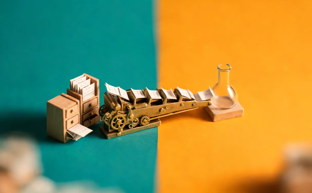 Miniatuur diorama-illustratie bij artikel 'AstraZeneca en Oracle zoeken met AI sneller patiënten voor trials'