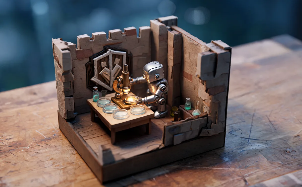 Miniatuur diorama-illustratie bij artikel 'Brits AI-veiligheidsplan van £600 miljoen: wat erin zit'