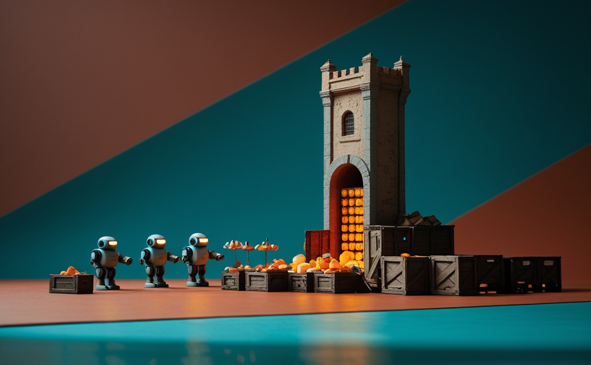Miniatuur diorama-illustratie bij artikel 'Waarom Chinese open AI-modellen winnen: 61% van het verkeer en nu ook topscores'