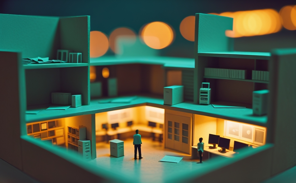 Miniatuur diorama-illustratie bij artikel 'Helloprint herbouwt zich rond een AI-brein — wat Nederlandse founders ervan leren'