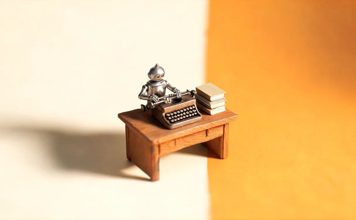 Miniatuur diorama-illustratie bij artikel 'RTL: een op de vijf masterscripties grotendeels door AI geschreven'
