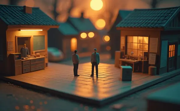 Miniatuur diorama-illustratie bij artikel 'Nederlandse AI-startups in 2026: doorbraken ondanks groeipijn'