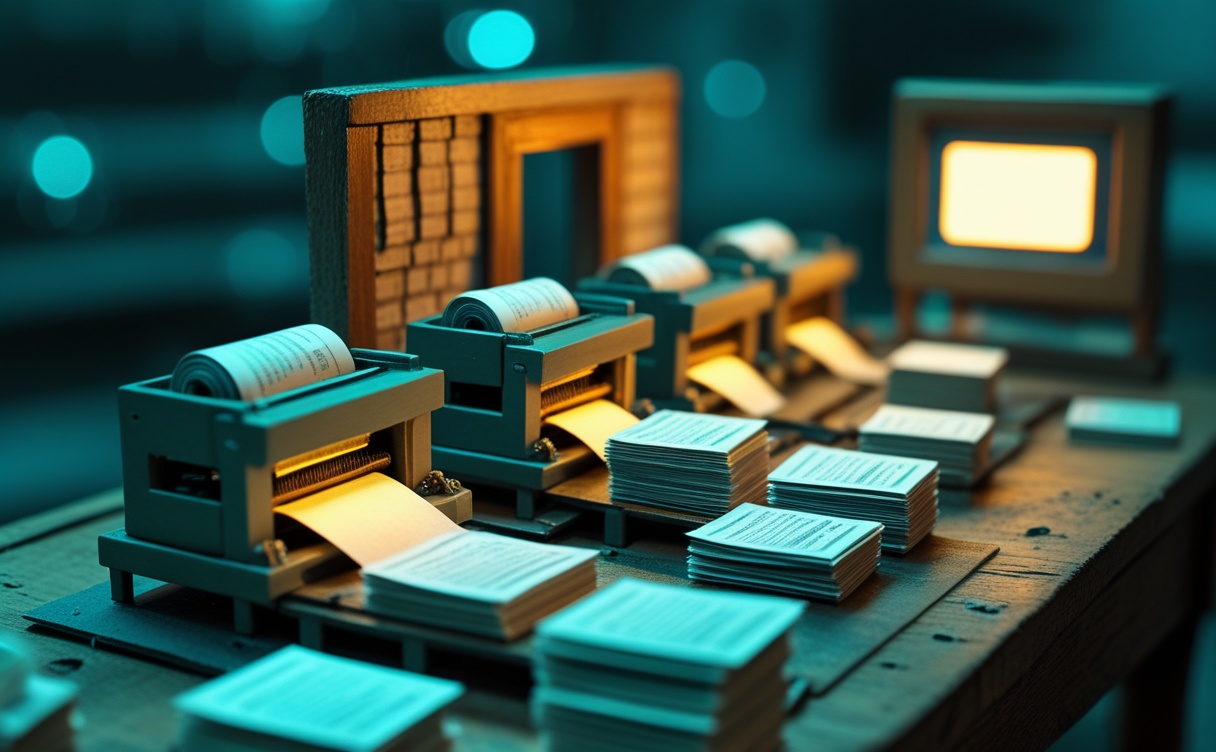 Miniatuur diorama-illustratie bij artikel 'Denktank schreef 100 rapporten in een week: waarschijnlijk bedoeld voor chatbots'