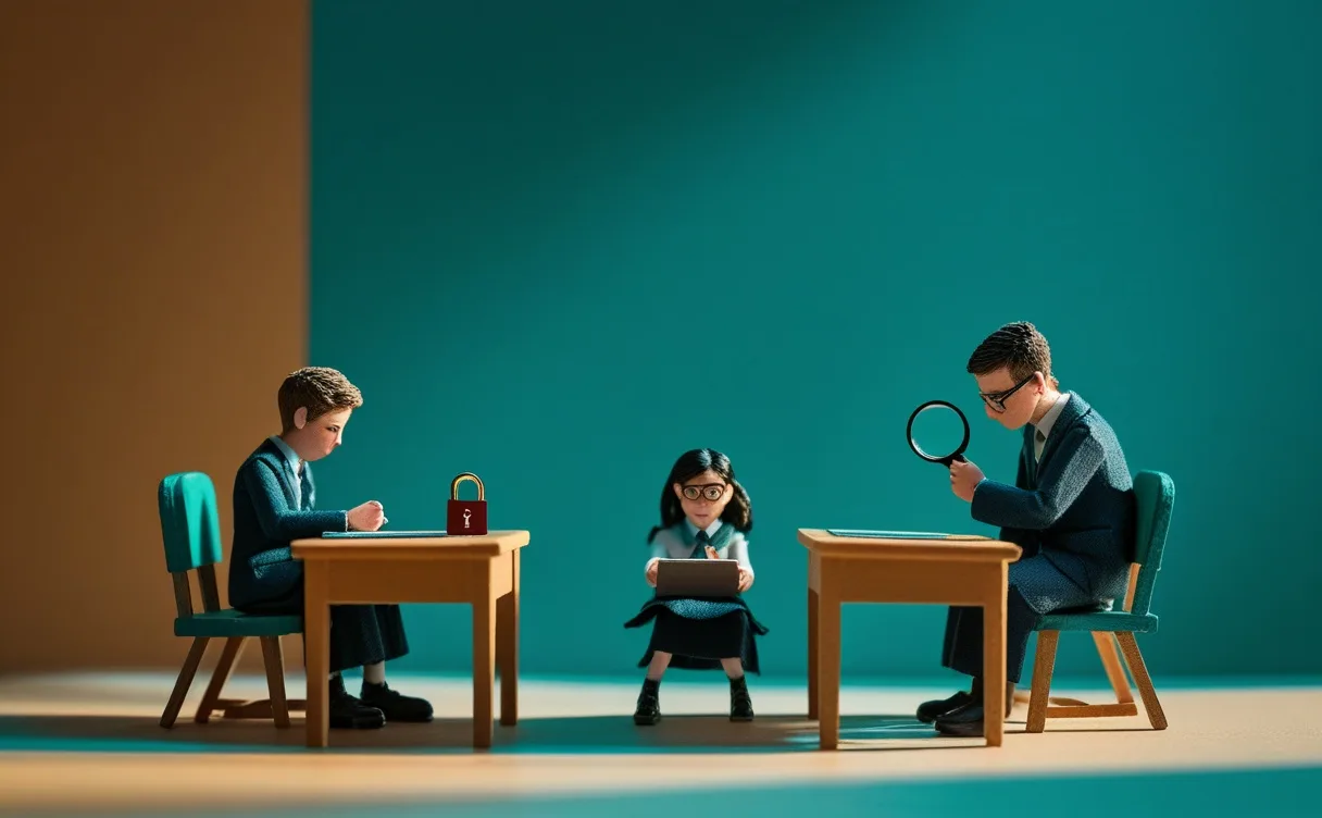 Miniatuur diorama-illustratie bij artikel 'New York verbiedt AI op school voor kinderen tot 14 jaar'