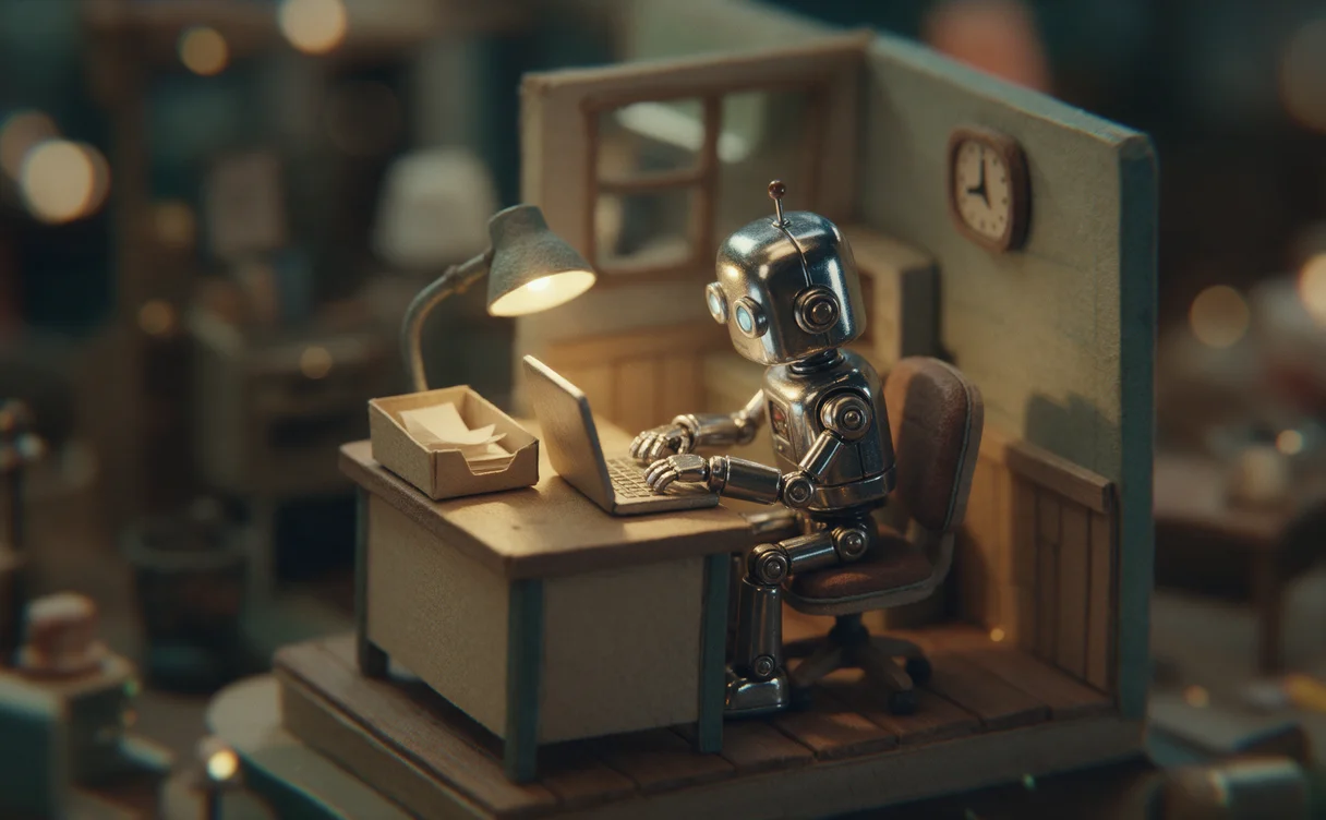 Miniatuur diorama-illustratie bij artikel 'OpenAI Dots: agents die doorwerken, voor EU-Pro nog niet'