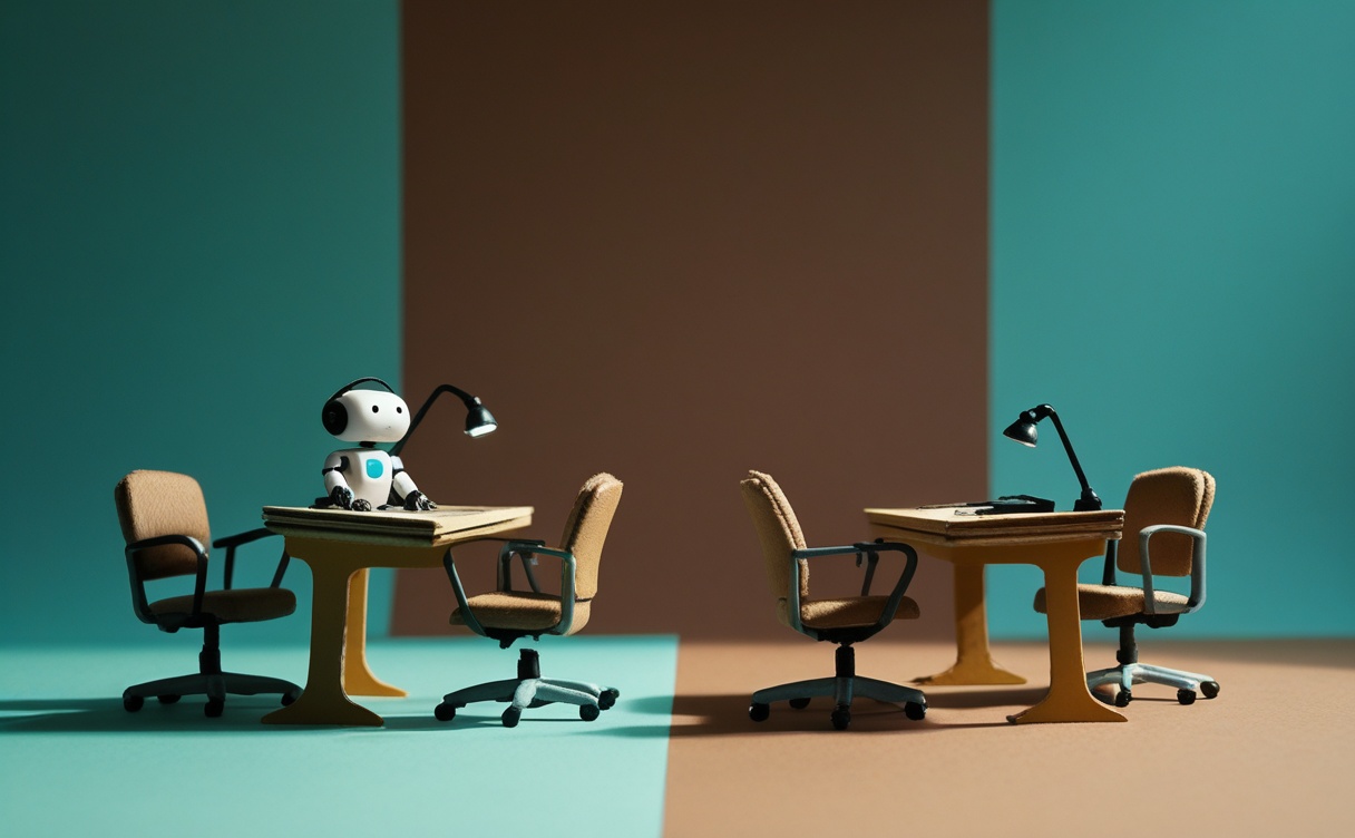 Miniatuur diorama-illustratie bij artikel 'Uber schrapt 10% van klantenservice-banen en noemt AI als reden'