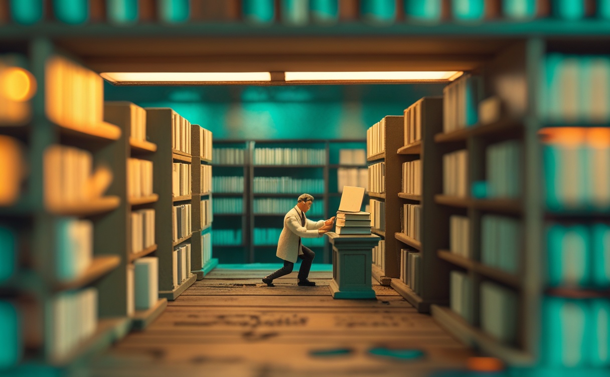 Miniatuur diorama-illustratie bij artikel 'Het web vergeet steeds sneller, en AI versnelt het'