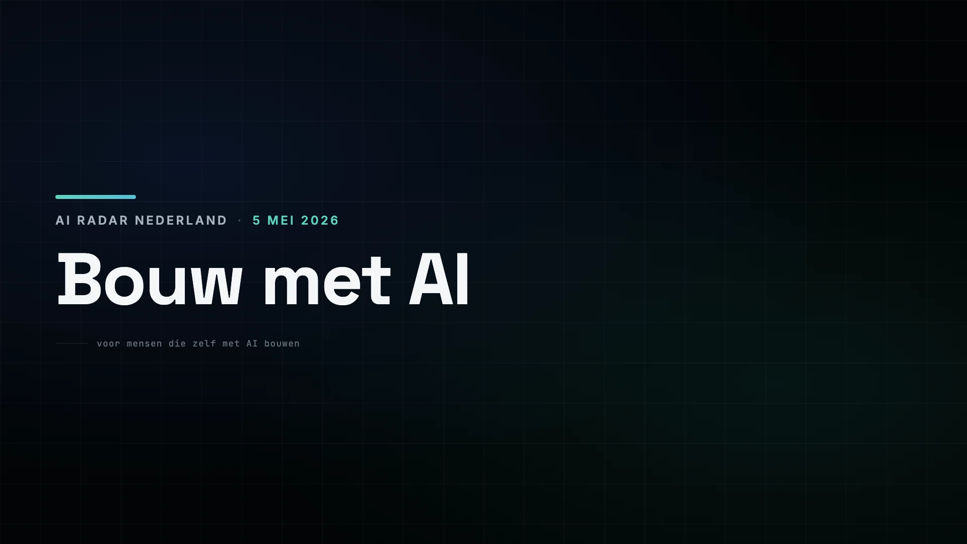 Bouw met AI — sectie-illustratie — 5 mei 2026